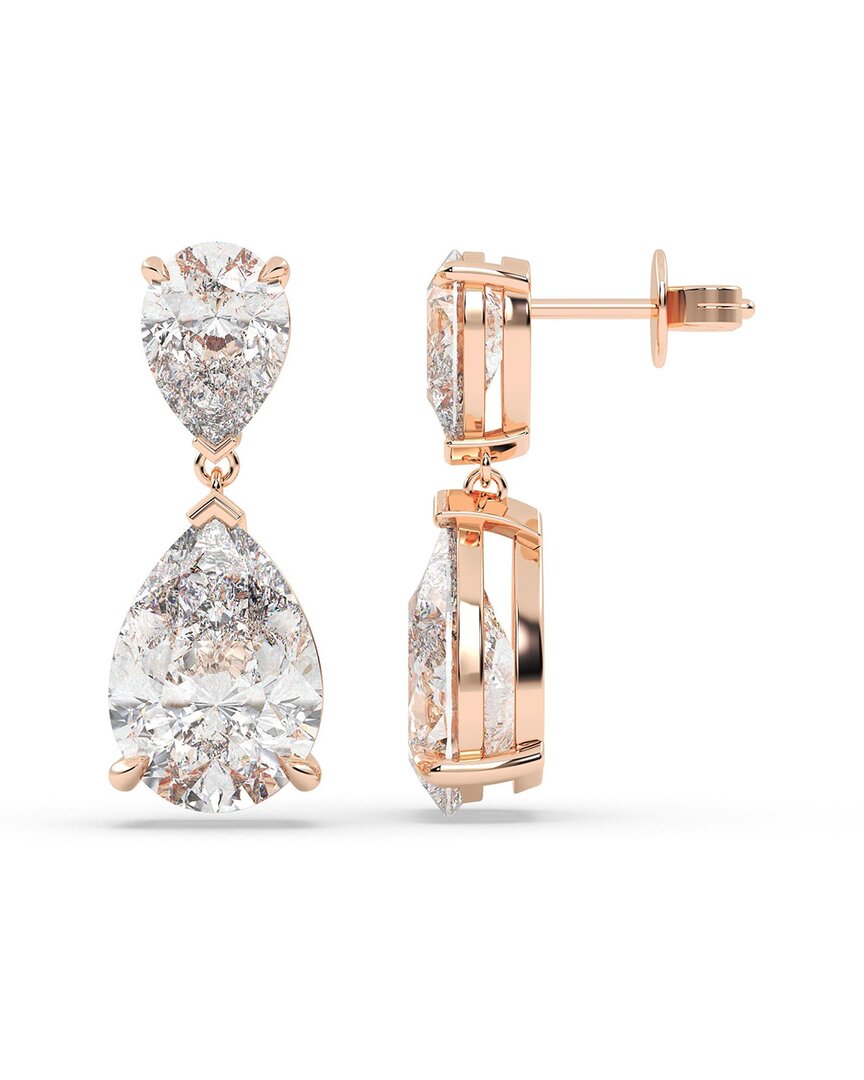Lab Grown Diamonds 14k Rose Gold 8.00 Ct. Tw. Lab-grown Diamond Earrings In Gold