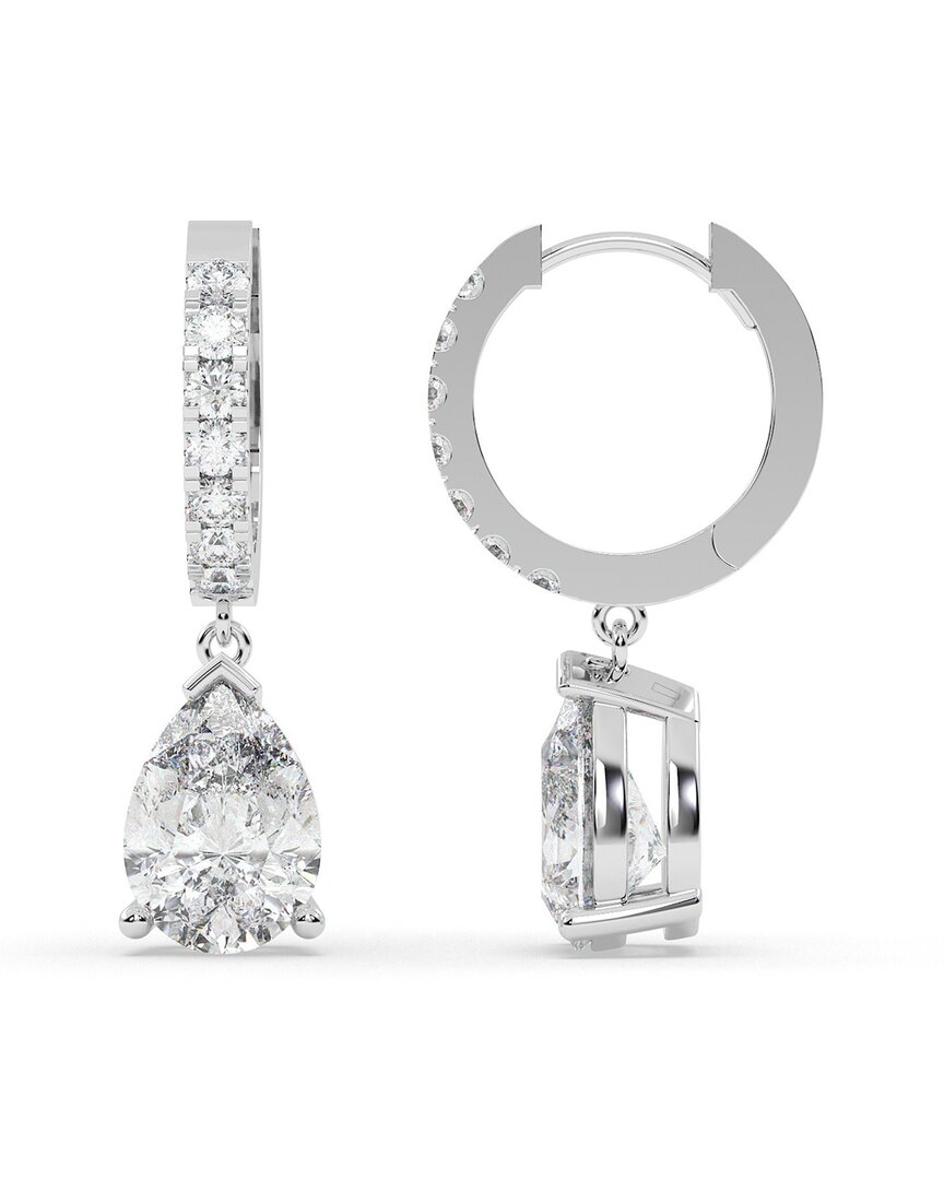 Lab Grown Diamonds 14k 2.20 Ct. Tw. Lab-grown Diamond Earrings In Silver