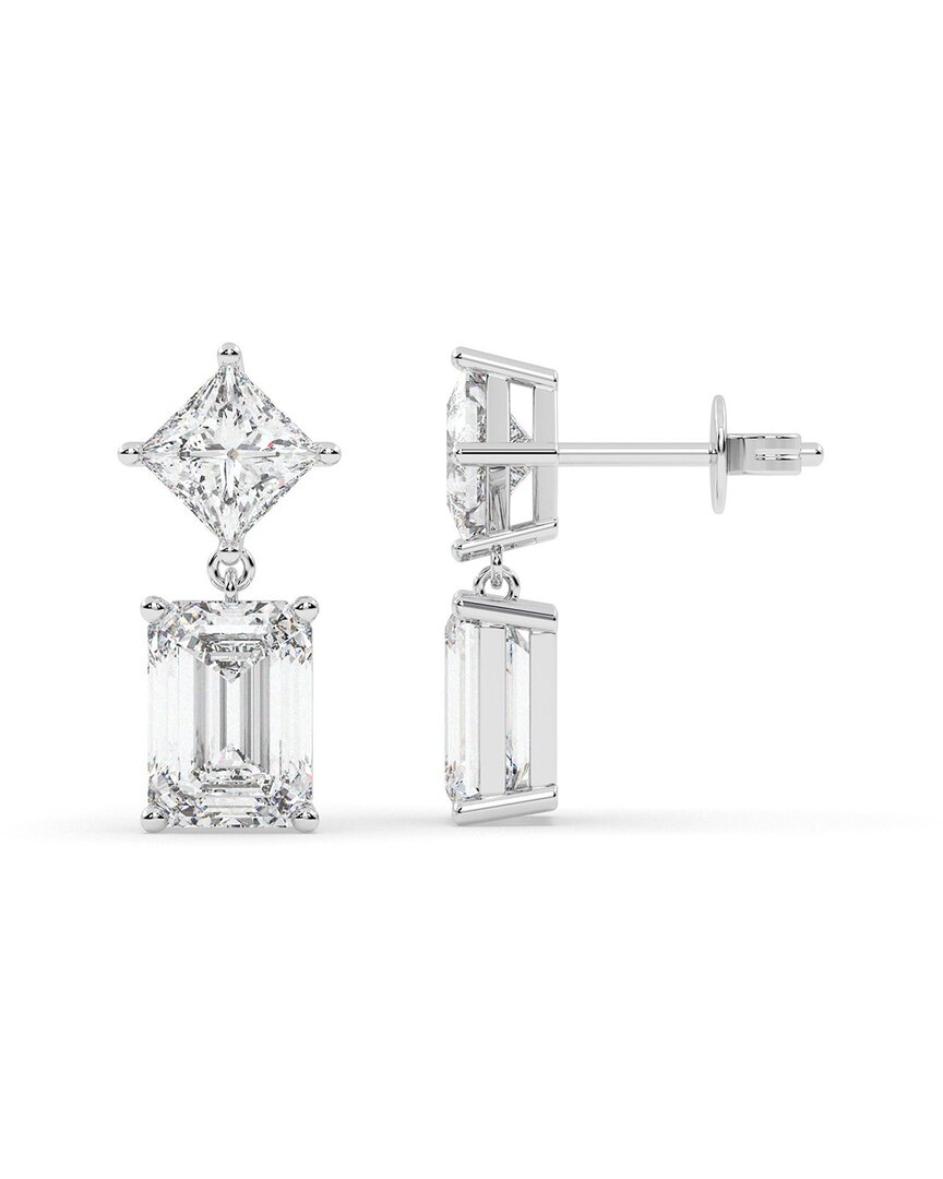 Lab Grown Diamonds 14k 7.00 Ct. Tw. Lab-grown Diamond Earrings In Silver