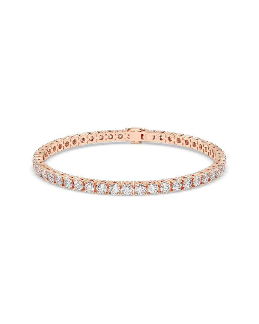 Lab Grown Diamonds 14k Rose Gold 0.00 Ct. Tw. Lab-grown Diamond Bracelet In Gold