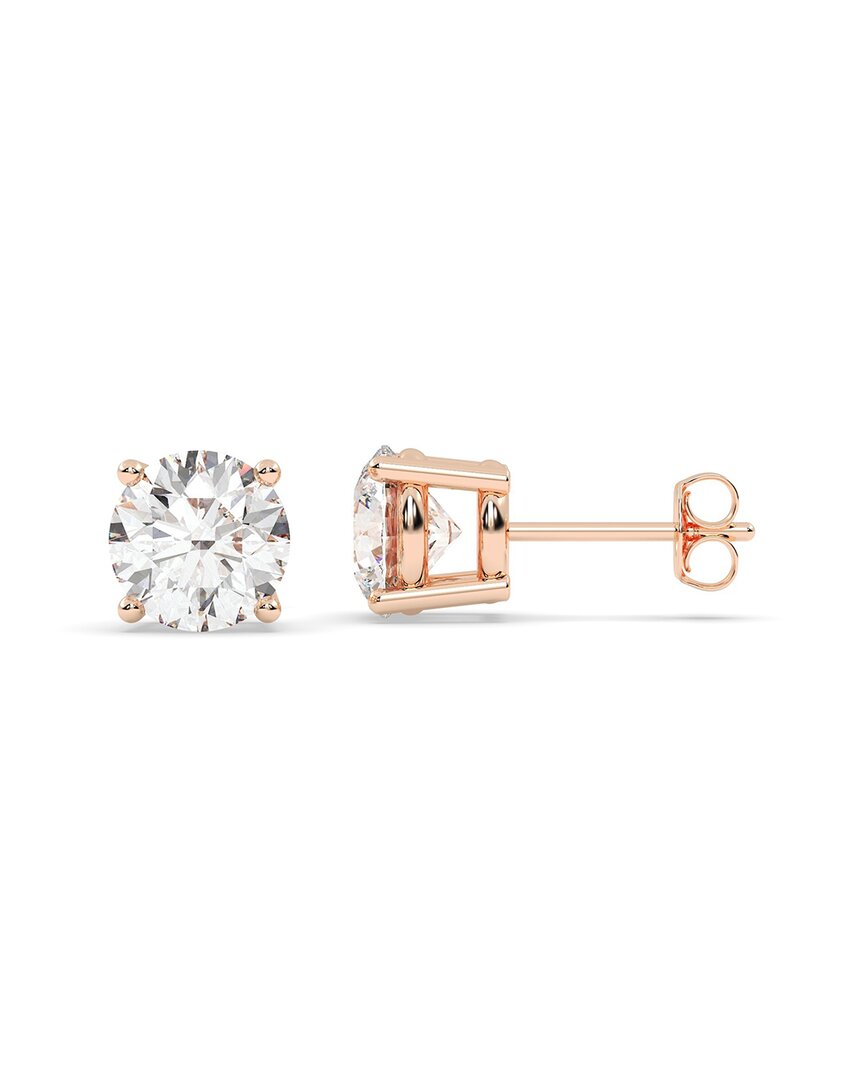 Lab Grown Diamonds 14k Rose Gold 0.00 Ct. Tw. Lab-grown Diamond Earrings