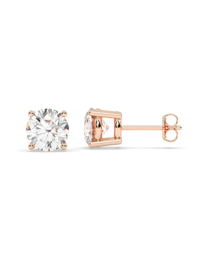 Lab Grown Diamonds 14k Rose Gold 0.00 Ct. Tw. Lab-grown Diamond Earrings