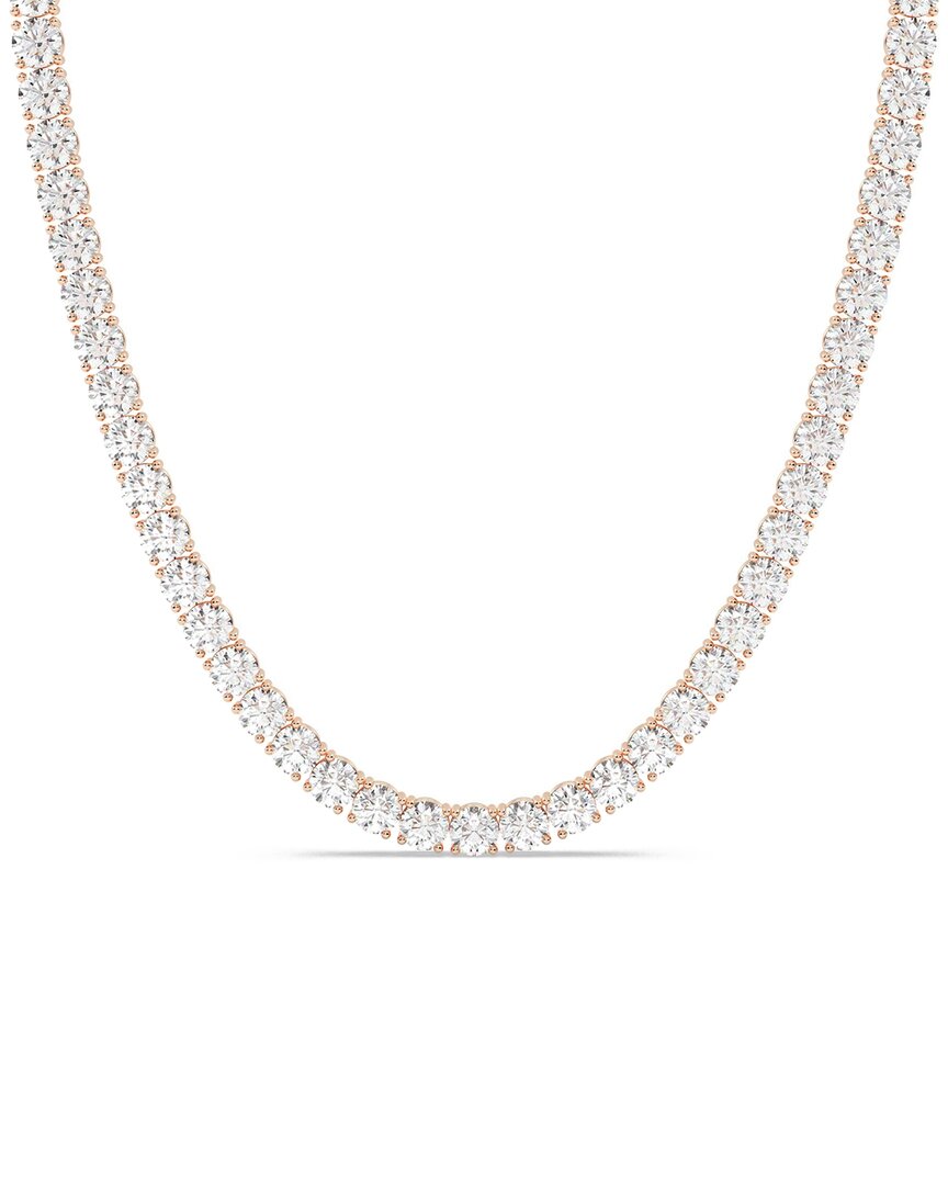 Lab Grown Diamonds 14k Rose Gold 0.00 Ct. Tw. Lab-grown Diamond Necklace In Metallic