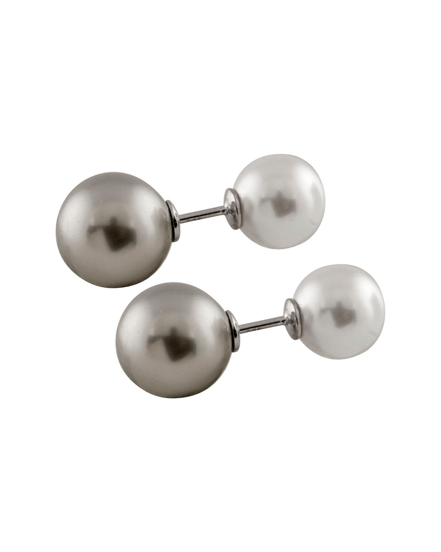 Splendid Pearls Rhodium Plated 10-13mm Pearl Earrings