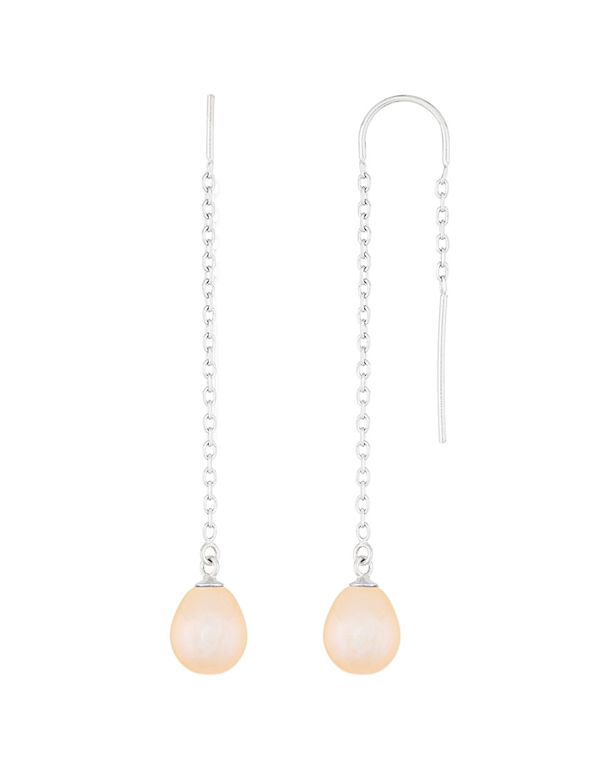 Splendid Pearls Silver 7-8mm Freshwater Pearl Earrings