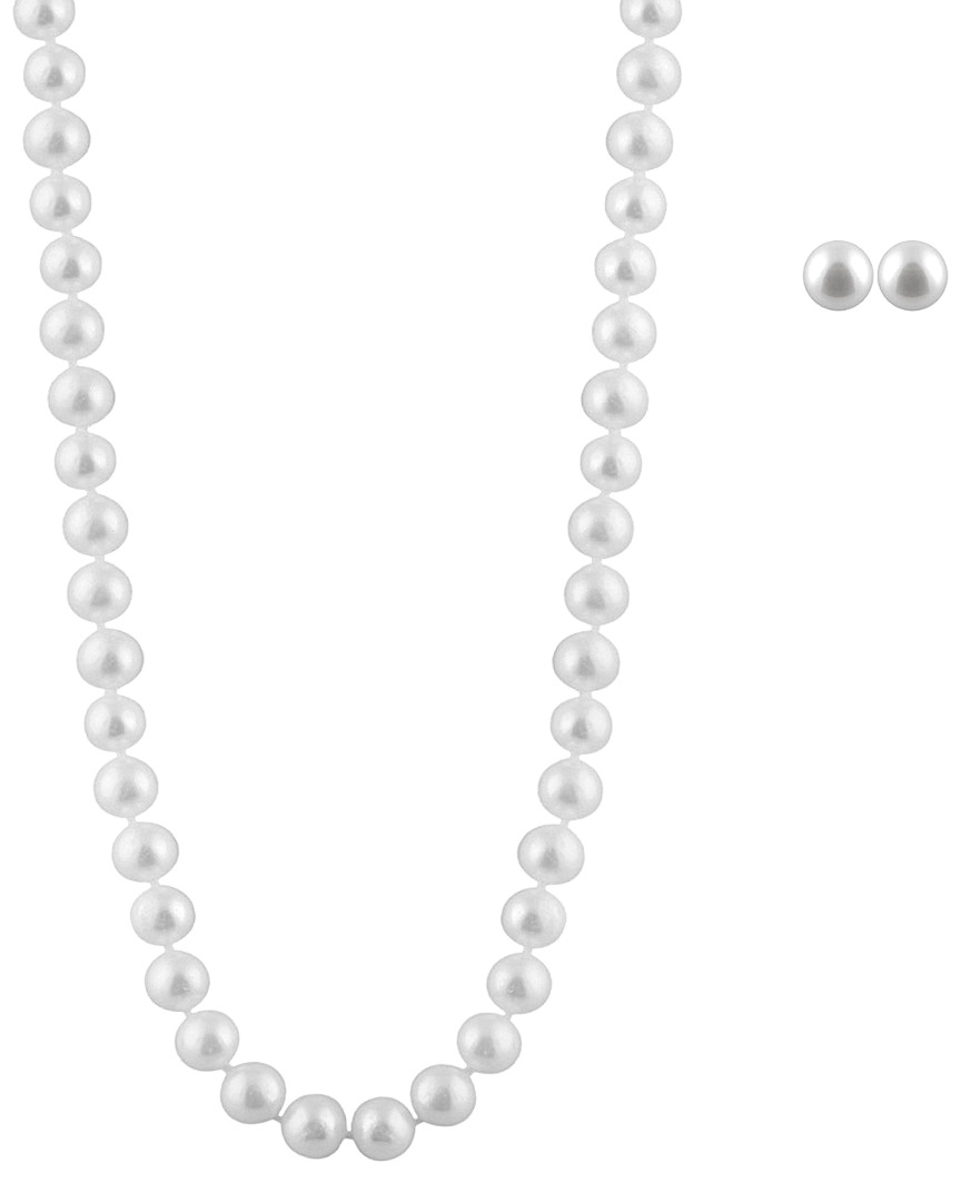 Splendid Pearls 14k 11-12mm Freshwater Pearl Earrings & Necklace Set
