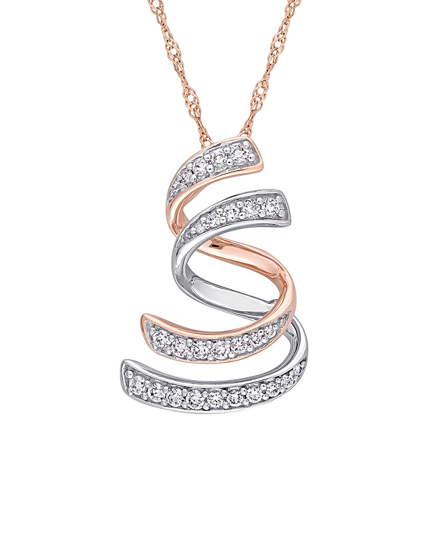 Diamond Select Cuts 14k Two-tone 0.2 Ct. Tw. Diamond Necklace