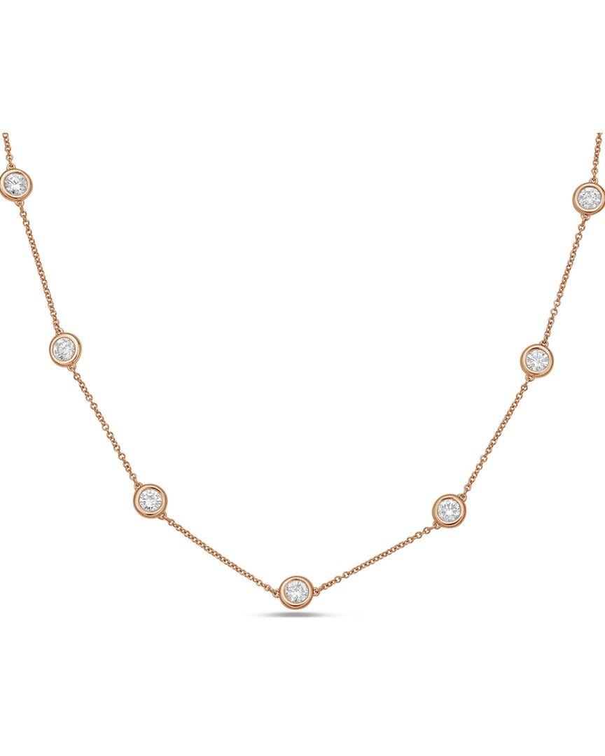 Diana M Lab Grown Diamonds 14k Rose Gold 5.00 Ct. Tw. Necklace In Gold