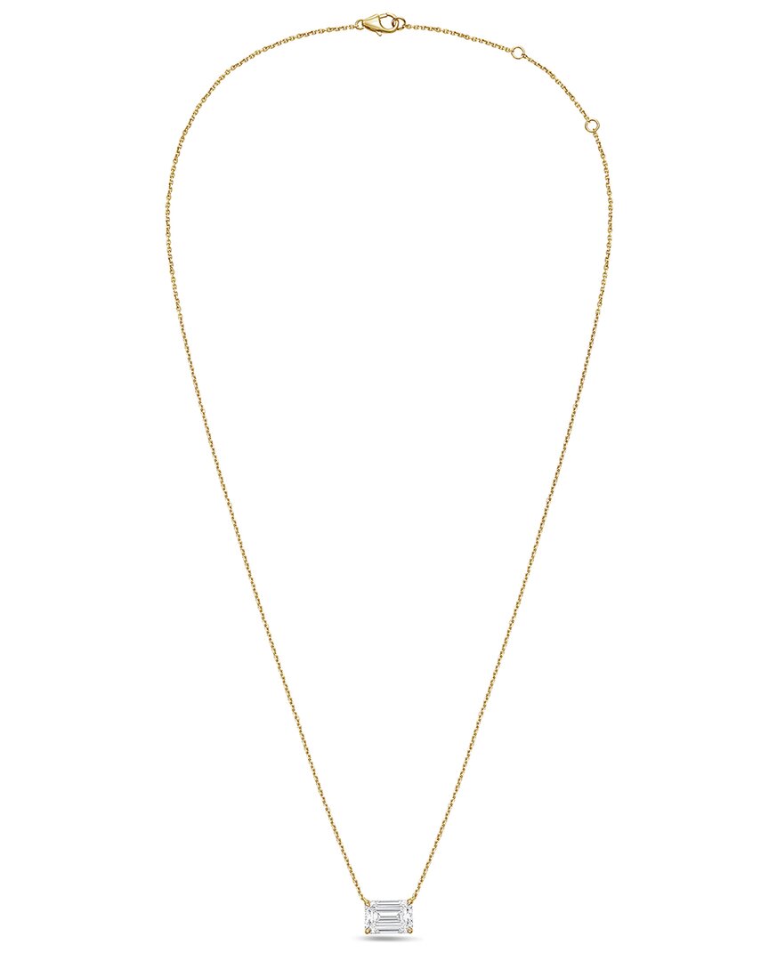 Diana M Lab Grown Diamonds Diana M. 14k 4.00 Ct. Tw. Lab-grown Diamond Pendant Necklace In Gold