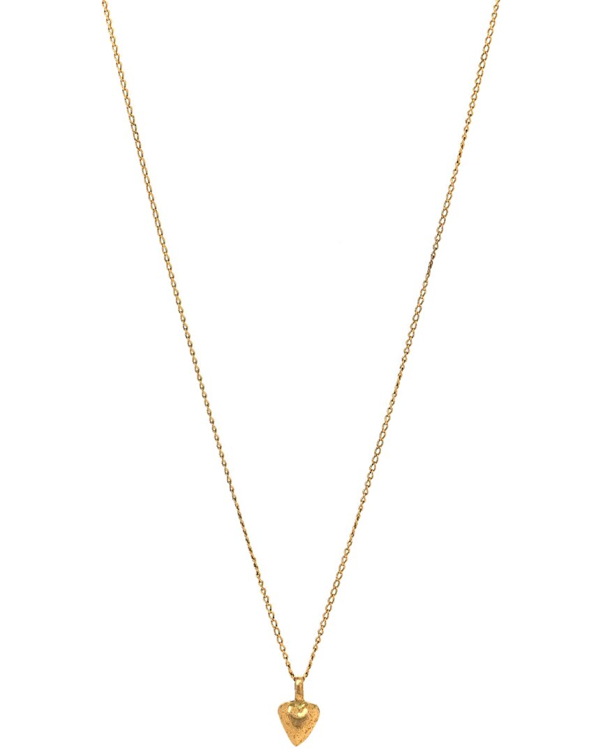 Saint Laurent Heart Chain Necklace (authentic Pre-loved) In Gold