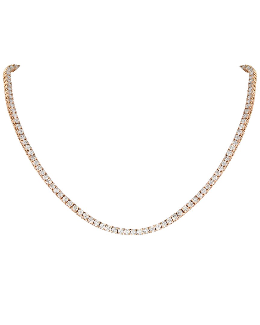 Diamond Select Cuts 18k Rose Gold 12.11 Ct. Tw. Diamond Necklace In Gold