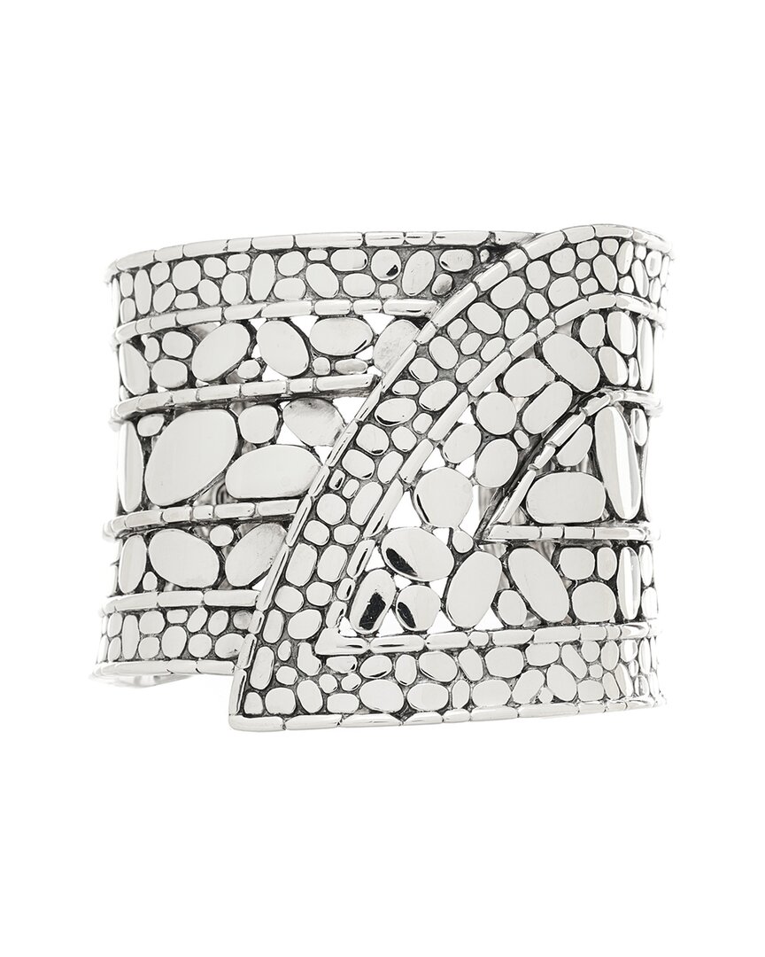 John Hardy Silver Kali Pebble Overlap Cuff Bracelet (authentic Pre-loved)