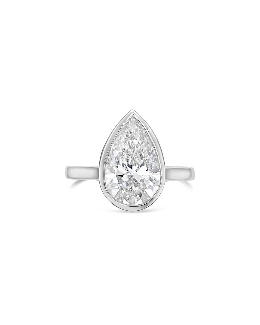 Diana M Lab Grown Diamonds Diana M. Platinum 10.00 Ct. Tw. Lab-grown Diamond Bezel Ring In Silver