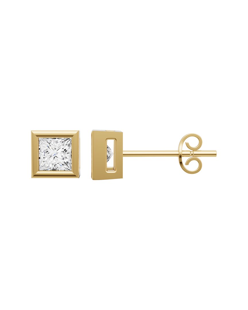 Lab Grown Diamonds 14k 1.00 Ct. Tw. Lab-grown Diamond Earrings In Gray