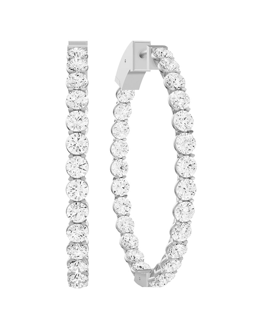 Lab Grown Diamonds 14k 10.00 Ct. Tw. Lab-grown Diamond Earrings In Silver