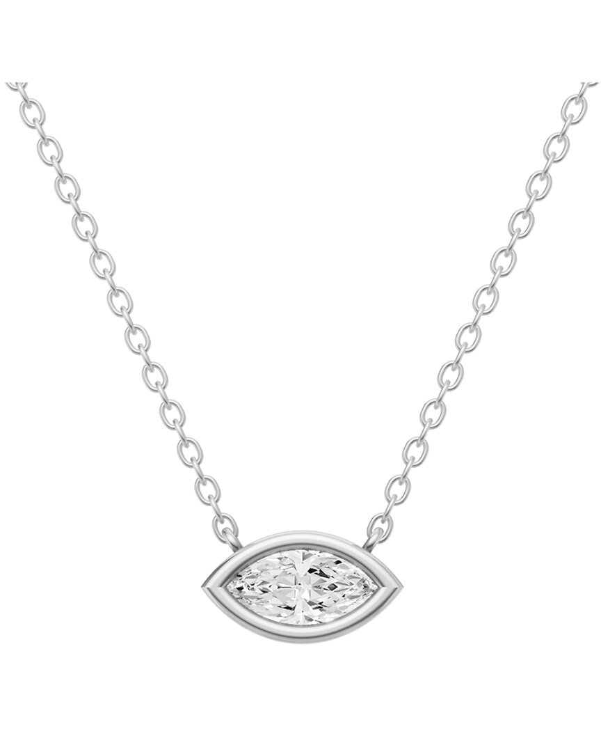 Lab Grown Diamonds 14k 0.50 Ct. Tw. Lab-grown Diamond Necklace In Silver