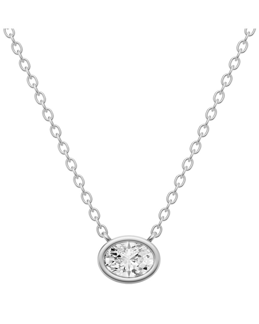 Lab Grown Diamonds 14k 0.50 Ct. Tw. Lab-grown Diamond Necklace In Metallic