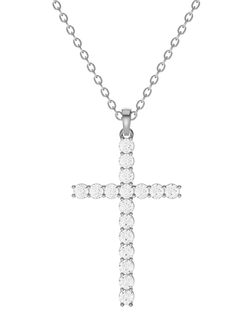 Lab Grown Diamonds 14k 1.00 Ct. Tw. Lab-grown Diamond Necklace In Metallic