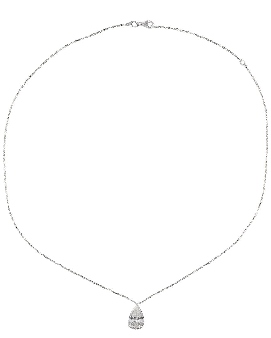 Prince Diamond & Jewelry 14k 3.01 Ct. Tw. Lab-grown Diamond Pear Necklace In Silver