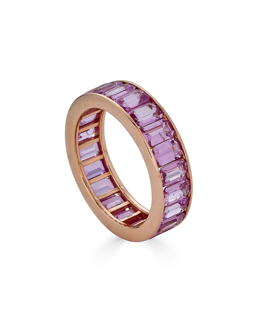 Diana M. Fine Jewelry 18k Rose Gold 5.81 Ct. Tw. Pink Cut Sapphire Eternity Ring
