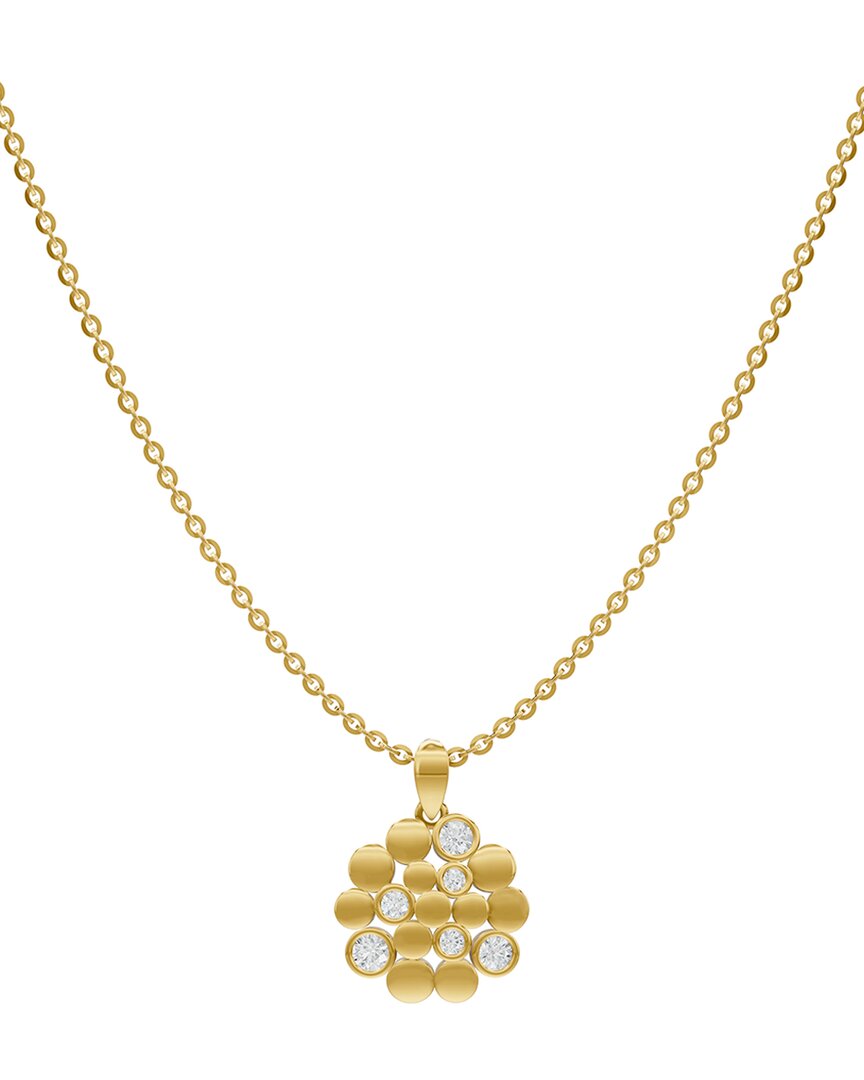 Lab Grown Diamonds Silver 0.36 Ct. Tw. Lab-grown Diamond Necklace In Gold
