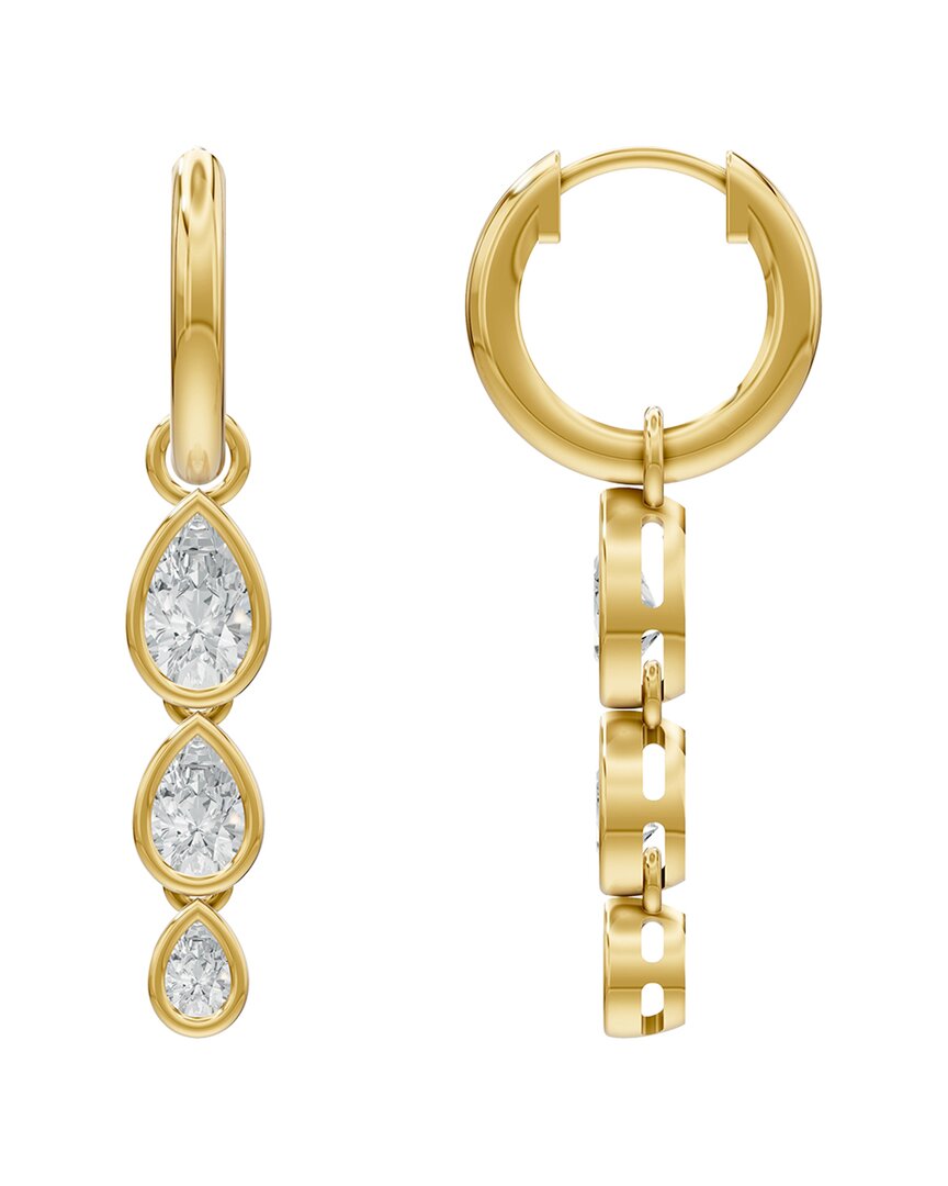 Lab Grown Diamonds Silver 1.50 Ct. Tw. Lab-grown Diamond Earrings In Gold