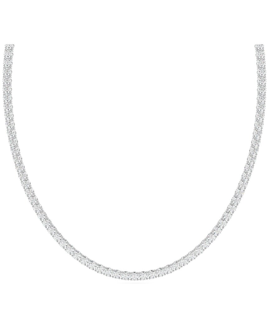 Lab Grown Diamonds Dnu 14k 30.00 Ct. Tw. Lab-grown Diamond Necklace In Silver