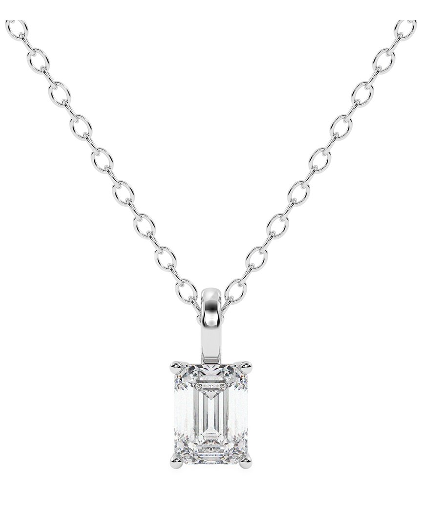 Lab Grown Diamonds 14k 0.75 Ct. Tw. Lab-grown Diamond Necklace In Silver