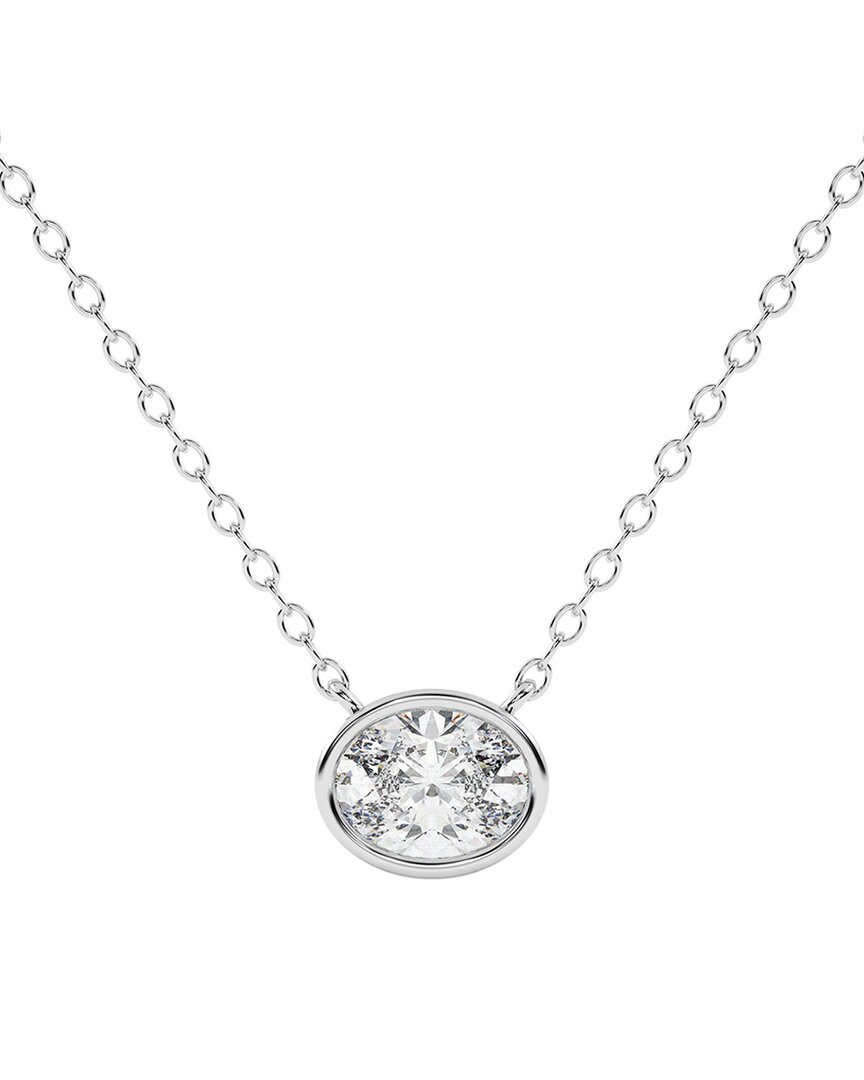 Lab Grown Diamonds 14k 0.75 Ct. Tw. Lab-grown Diamond Necklace In Silver