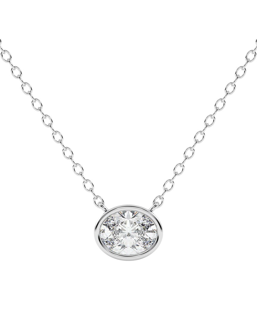 Lab Grown Diamonds 14k 0.25 Ct. Tw. Lab-grown Diamond Necklace In Silver