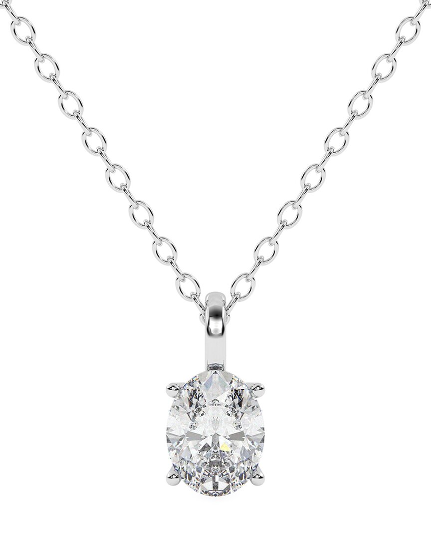 Lab Grown Diamonds 14k 0.50 Ct. Tw. Lab-grown Diamond Necklace In Silver