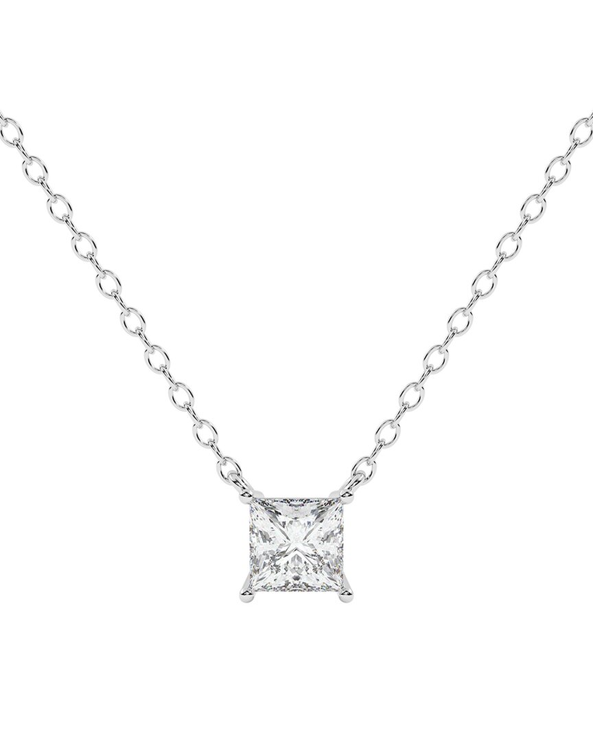 Lab Grown Diamonds 14k 1.00 Ct. Tw. Lab-grown Diamond Necklace In Silver