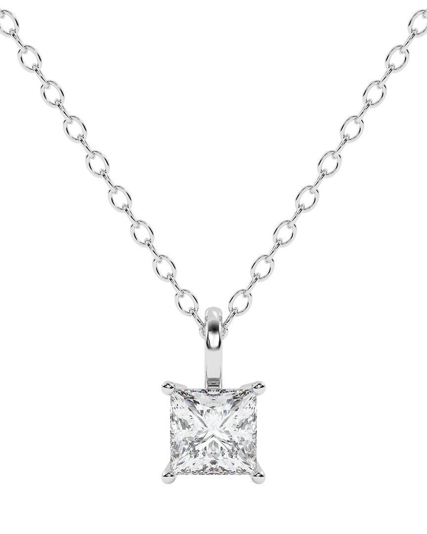 Lab Grown Diamonds 14k 0.75 Ct. Tw. Lab-grown Diamond Necklace In Metallic