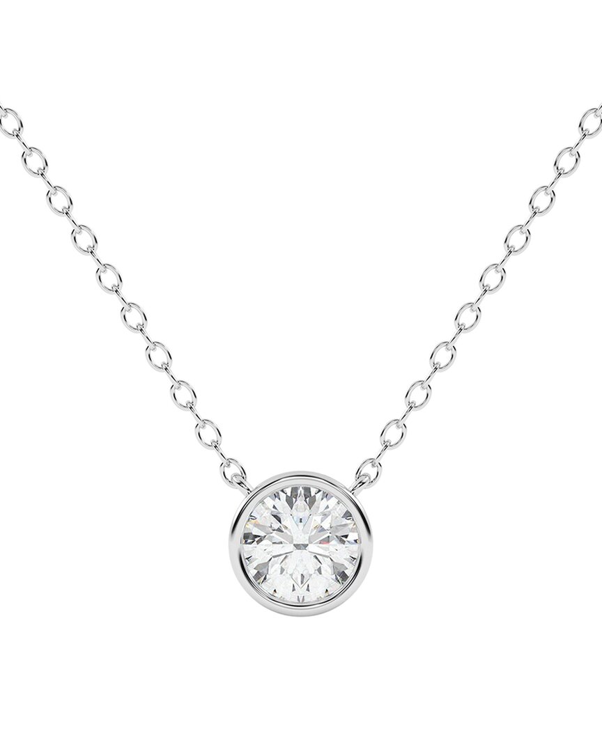 Lab Grown Diamonds 14k 0.75 Ct. Tw. Lab-grown Diamond Necklace In Metallic