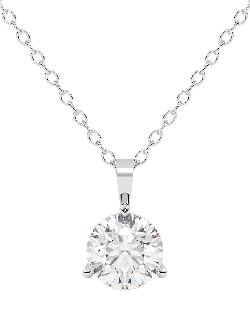 Lab Grown Diamonds 14k 1.50 Ct. Tw. Lab-grown Diamond Necklace In Silver