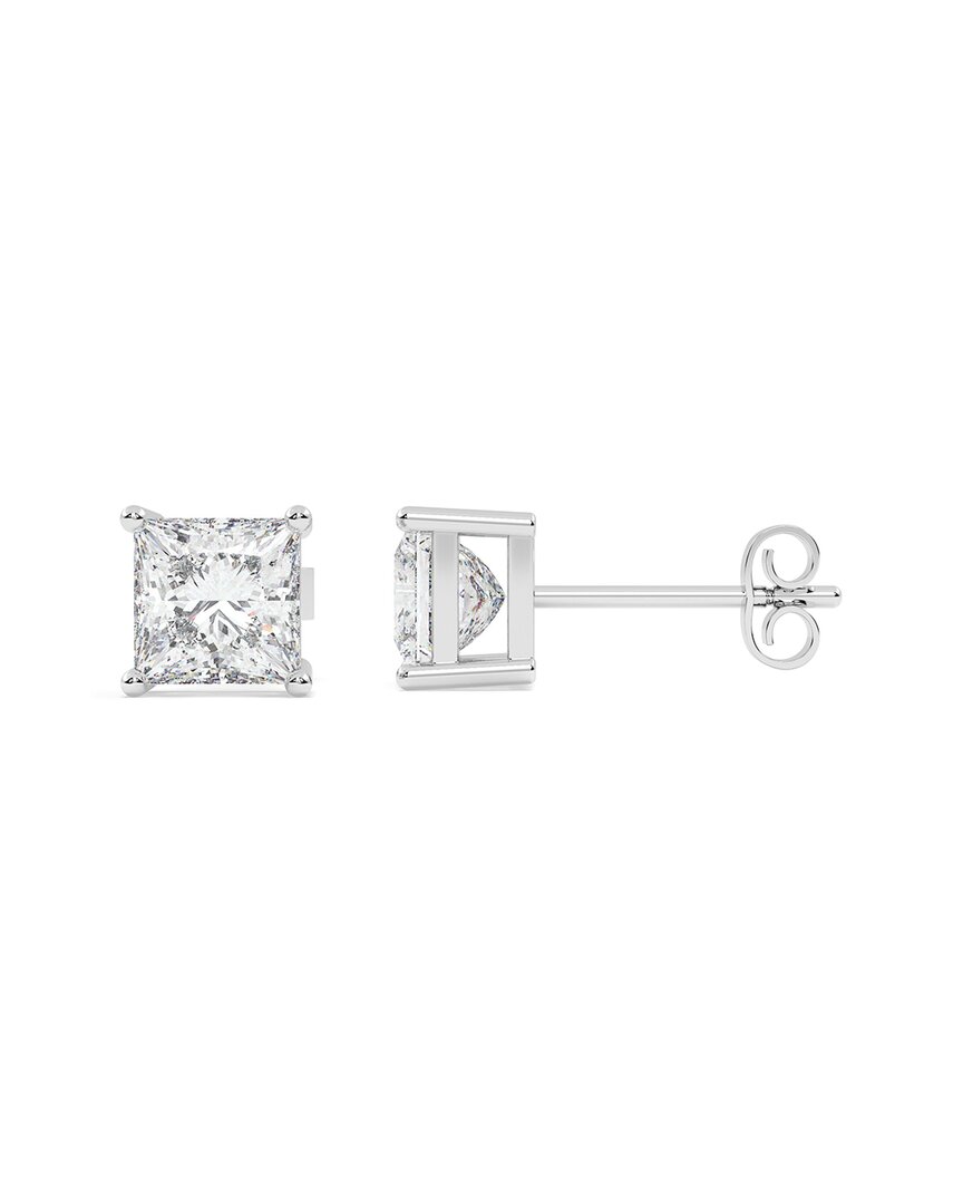 Lab Grown Diamonds 14k 2.00 Ct. Tw. Lab-grown Diamond Earrings In Metallic