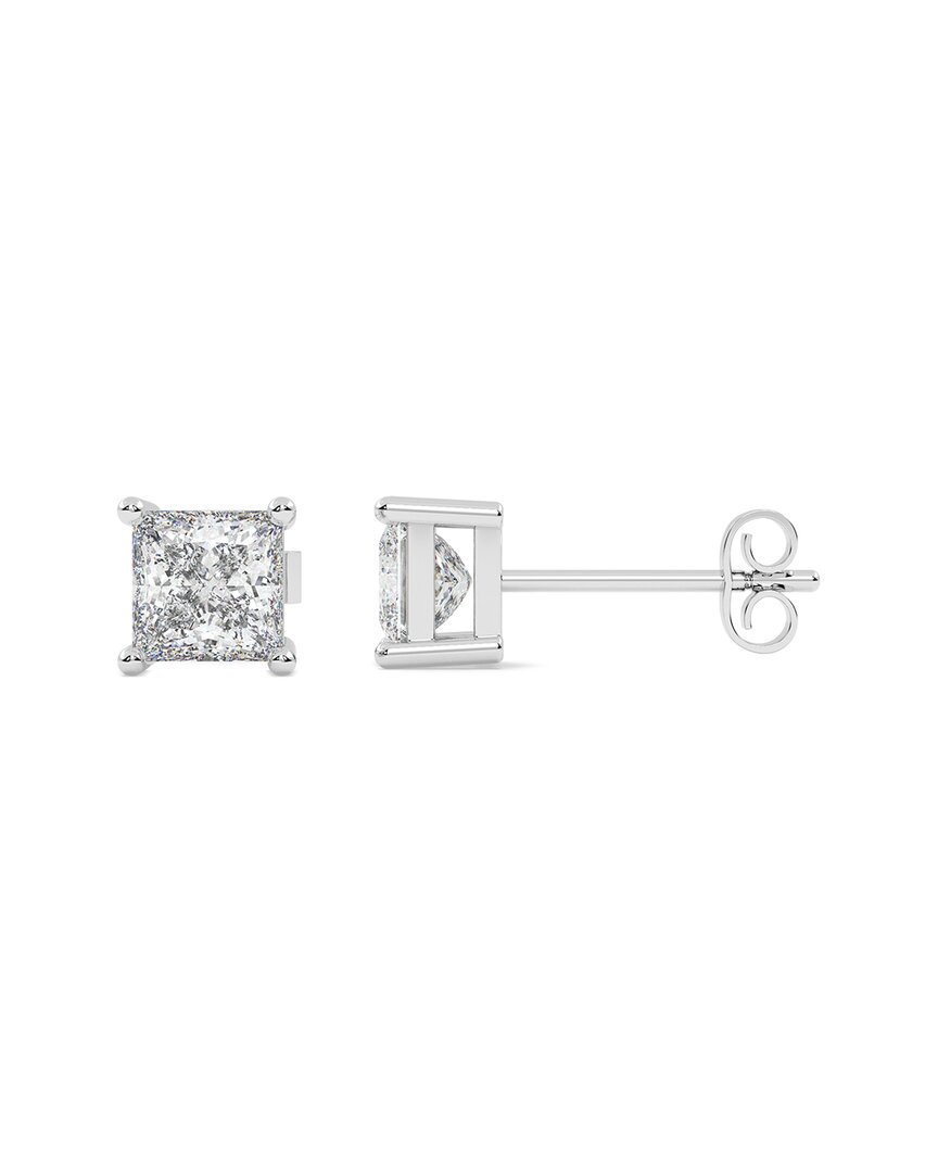 Lab Grown Diamonds 14k 0.75 Ct. Tw. Lab-grown Diamond Earrings In Silver
