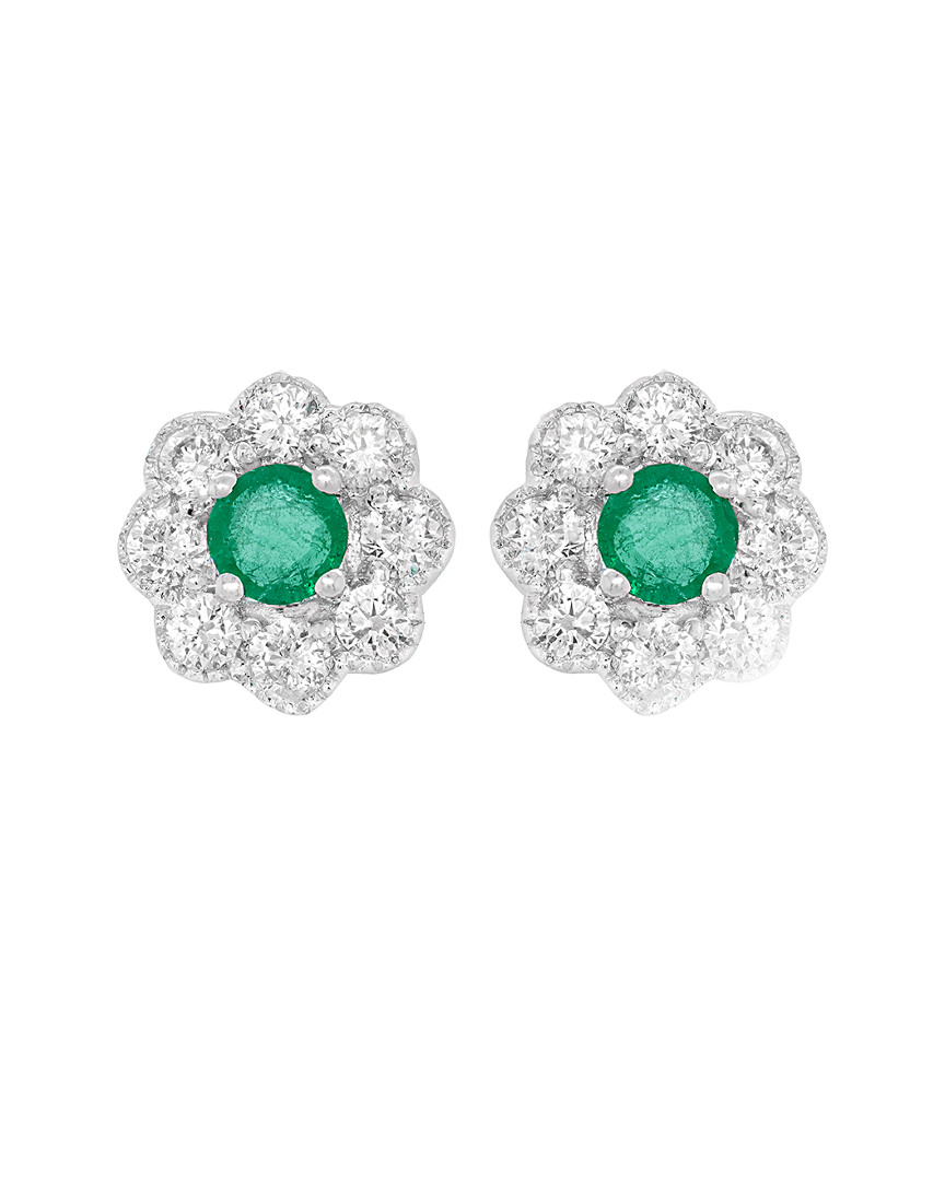 Diana M. Fine Jewelry 14k 0.65 Ct. Tw. Diamond & Emerald Studs