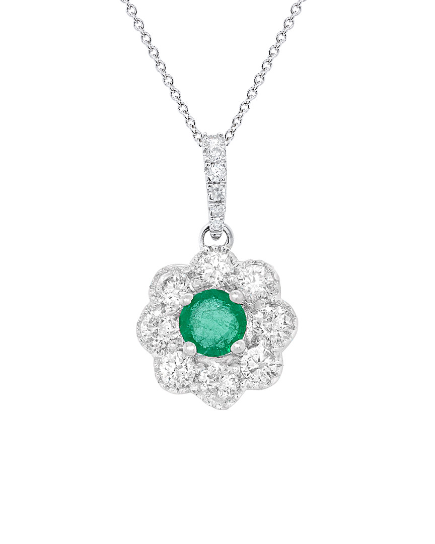 Diana M. Fine Jewelry 14K 0.44 ct. tw. Diamond & Emerald Necklace