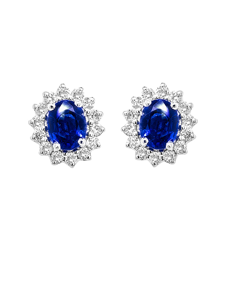 Diana M. Fine Jewelry 14K 1.12 ct. tw. Diamond & Sapphire Earrings