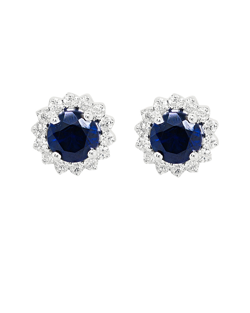 Diana M. Fine Jewelry 14K 0.74 ct. tw. Diamond & Sapphire Earrings