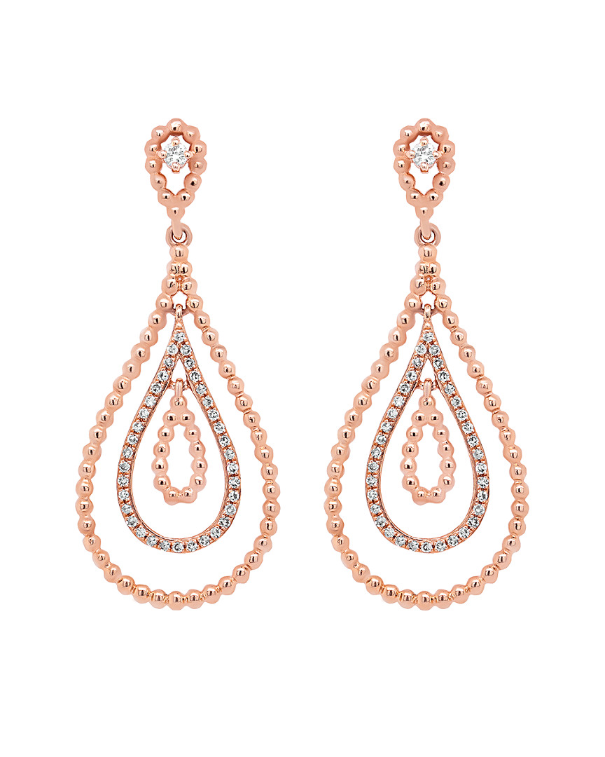 Diana M. Fine Jewelry 14k Rose Gold 0.28 Ct. Tw. Diamond Earrings