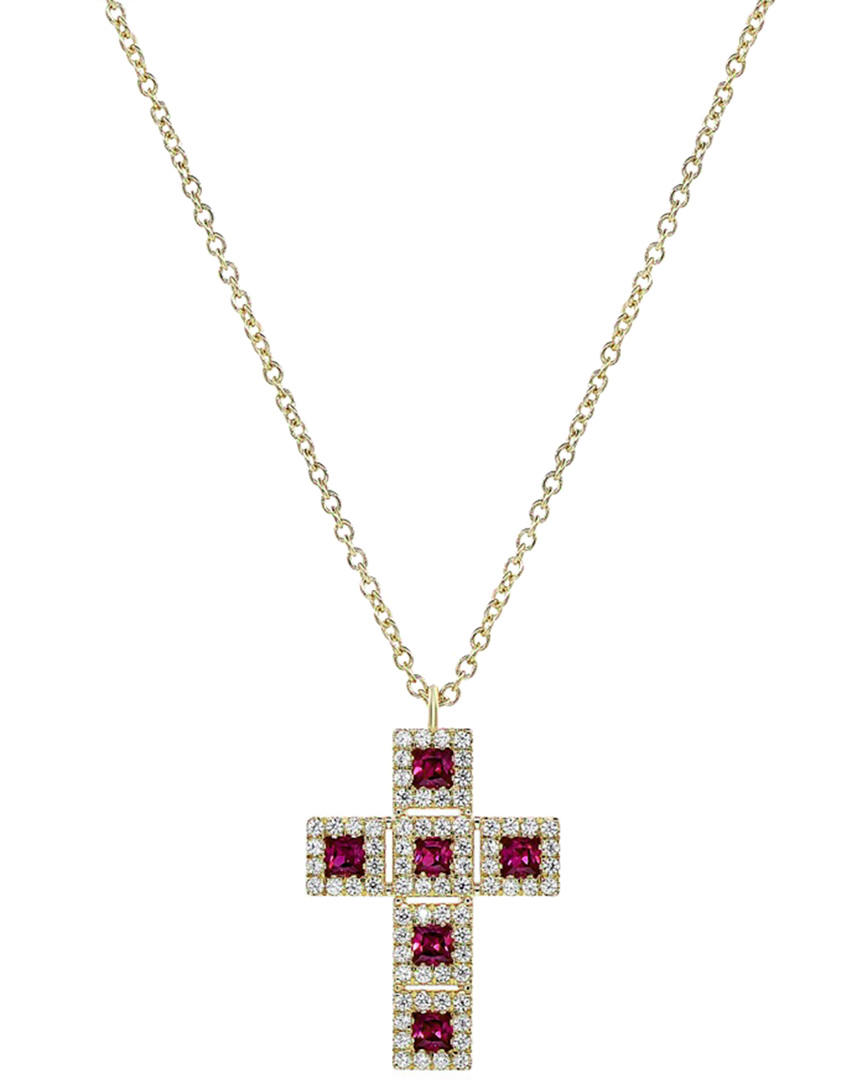 Diana M. Fine Jewelry 14K 0.73 ct. tw. Diamond & Ruby Necklace