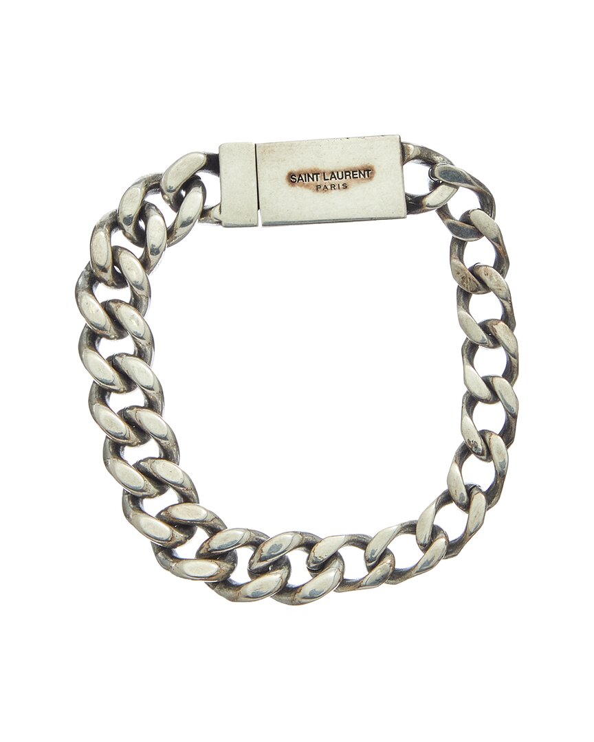 Saint Laurent Curb Chain Bracelet In Metallic