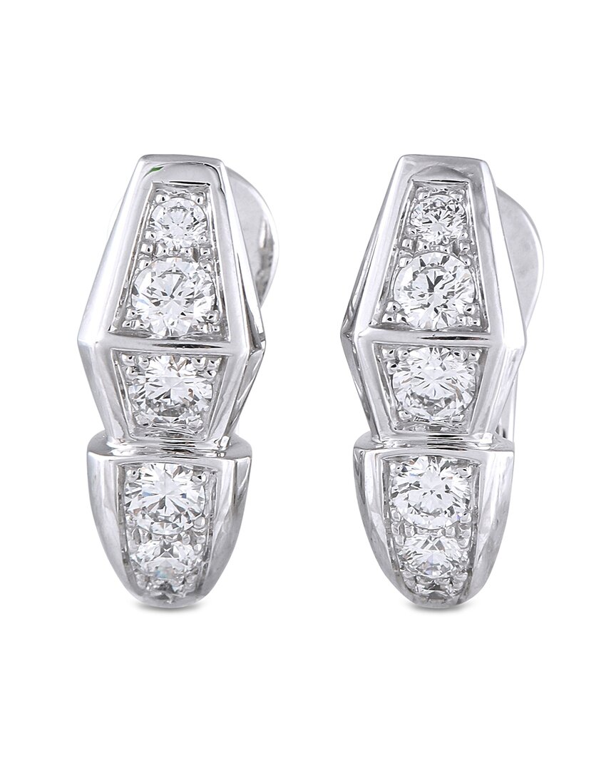 Bvlgari 18k 1.52 Ct. Tw. Diamond Earring (authentic Pre-loved) In Silver