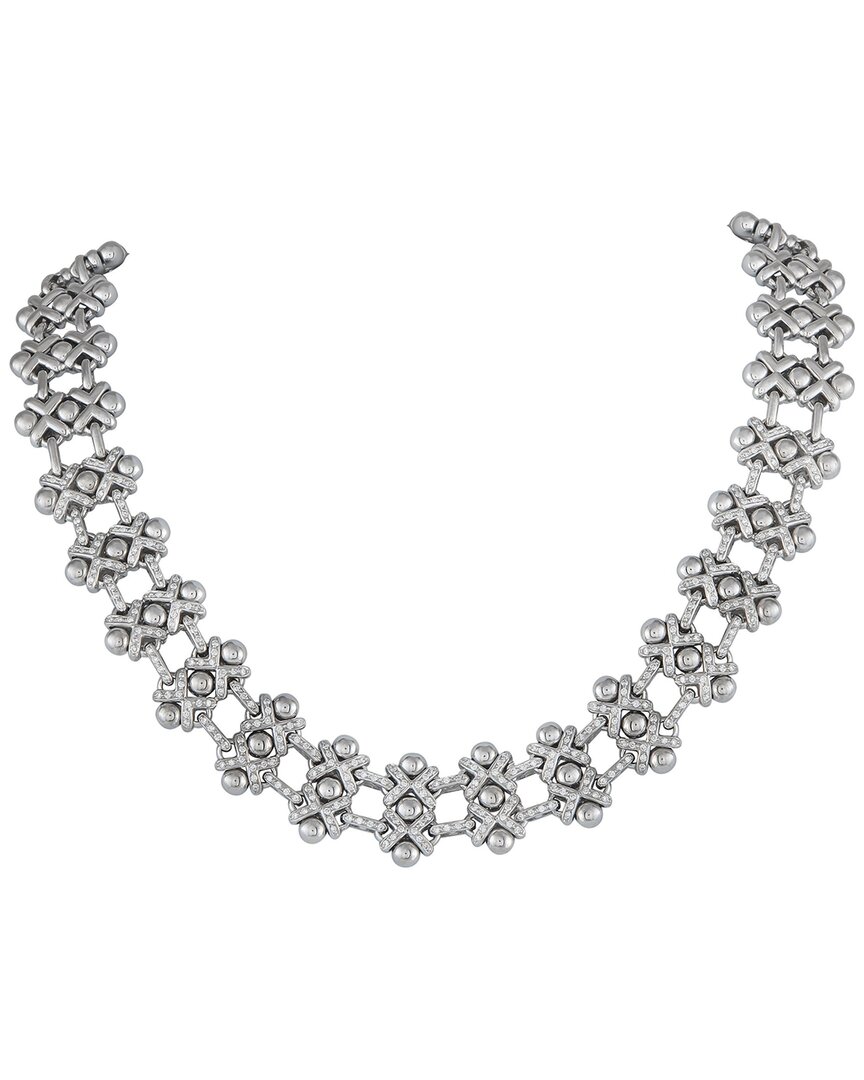 Roberto Coin 18k 0.95 Ct. Tw. Diamond Necklace (authentic Pre-loved) In Silver