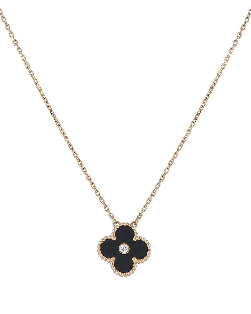 Van Cleef & Arpels 18k Rose Gold Onyx Necklace (authentic Pre-loved)