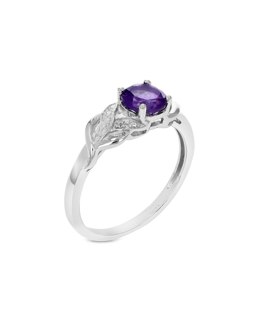 Gemstones Silver 0.75 Ct. Tw. Purple Amethyst Ring In Metallic