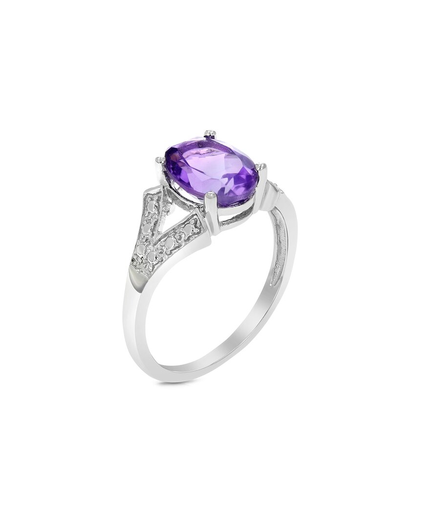 Gemstones Silver 1.70 Ct. Tw. Purple Amethyst Ring In Purple