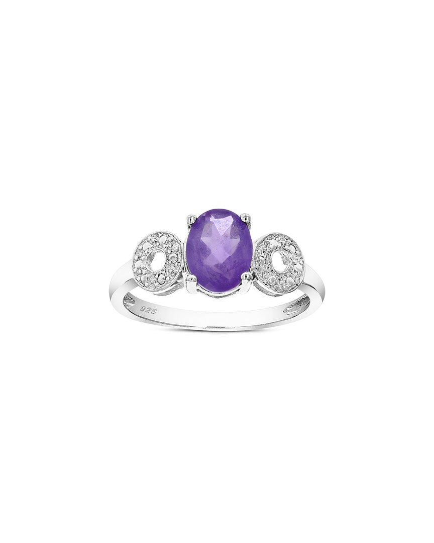 Gemstones Silver 1.20 Ct. Tw. Purple Amethyst Ring In Purple